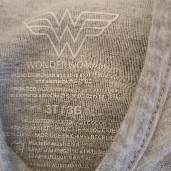 **3/$25**Wonder Woman grey tie front tee shirt - Picture 2 of 2
